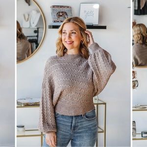 🍁 Sage NWT Cable Knit Sweater Sz XS